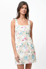 Adelyn Rae Vera Crochet Printed Mini Dress