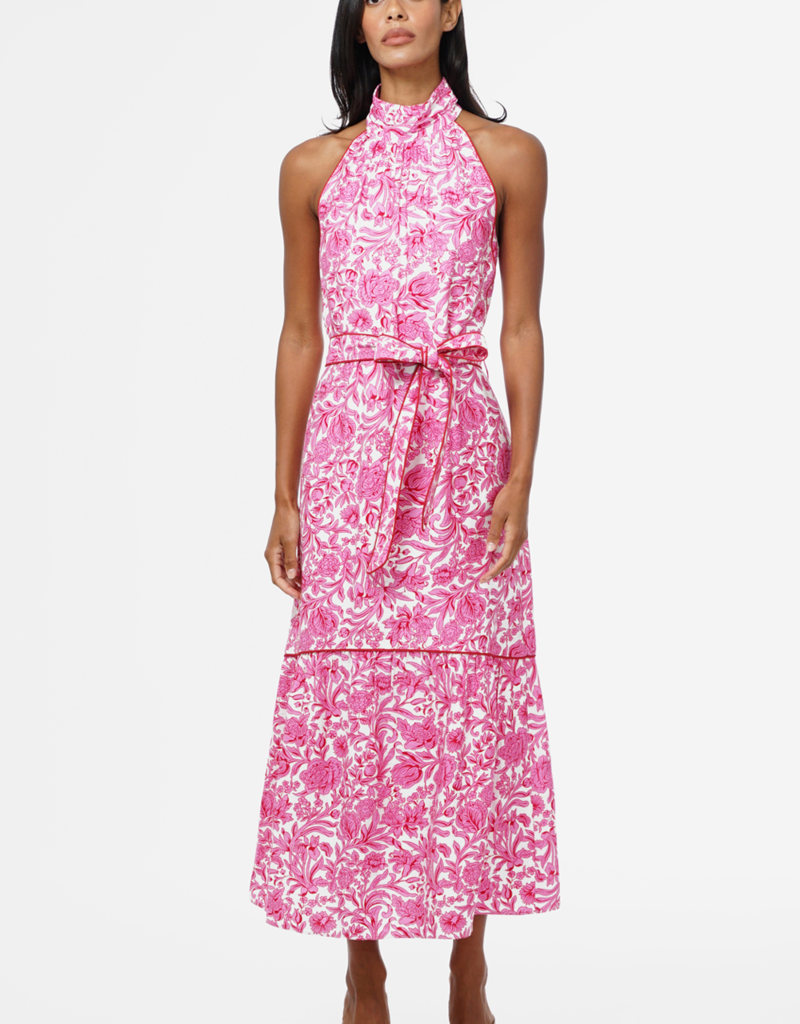 Adelyn Rae Maisy Floral Halter Neck Tie Printed Maxi Dress