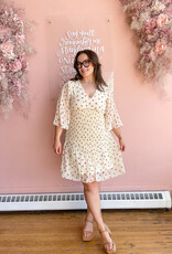 ICHI Neally Pleated Mini Dress In Geranium Flower
