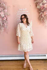 ICHI Neally Pleated Mini Dress In Geranium Flower