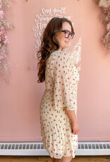 ICHI Neally Pleated Mini Dress In Geranium Flower