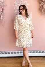 ICHI Neally Pleated Mini Dress In Geranium Flower