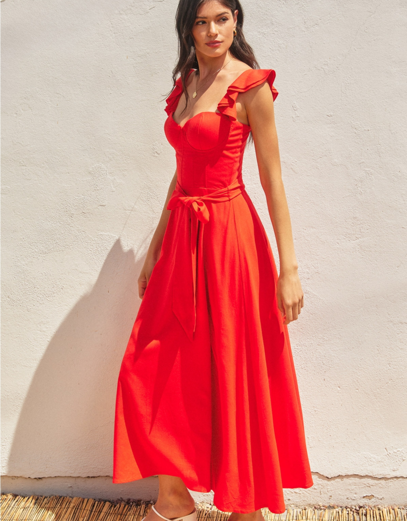 Dress Forum Heaven Sent Bustier Flutter Dress In Red