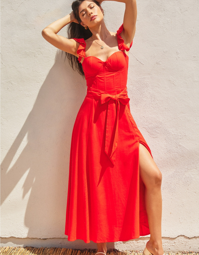 Dress Forum Heaven Sent Bustier Flutter Dress In Red