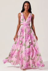ASTR Noya Floral Cutout Maxi Dress