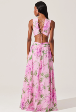 ASTR Noya Floral Cutout Maxi Dress