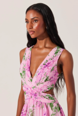 ASTR Noya Floral Cutout Maxi Dress