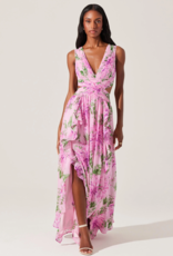 ASTR Noya Floral Cutout Maxi Dress