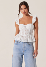 ASTR Baylin Eyelet Peplum Corset Top