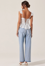 ASTR Baylin Eyelet Peplum Corset Top