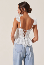 ASTR Baylin Eyelet Peplum Corset Top