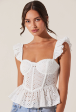 ASTR Baylin Eyelet Peplum Corset Top