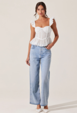 ASTR Baylin Eyelet Peplum Corset Top