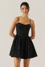 ASTR Linelly Jacquard Bustier Skater Dress