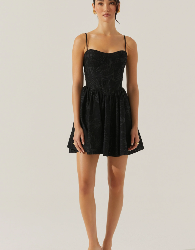 ASTR Linelly Jacquard Bustier Skater Dress