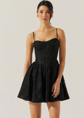 ASTR Linelly Jacquard Bustier Skater Dress