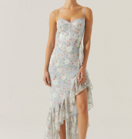 ASTR Brisbane Asymetrical Floral Midi Dress