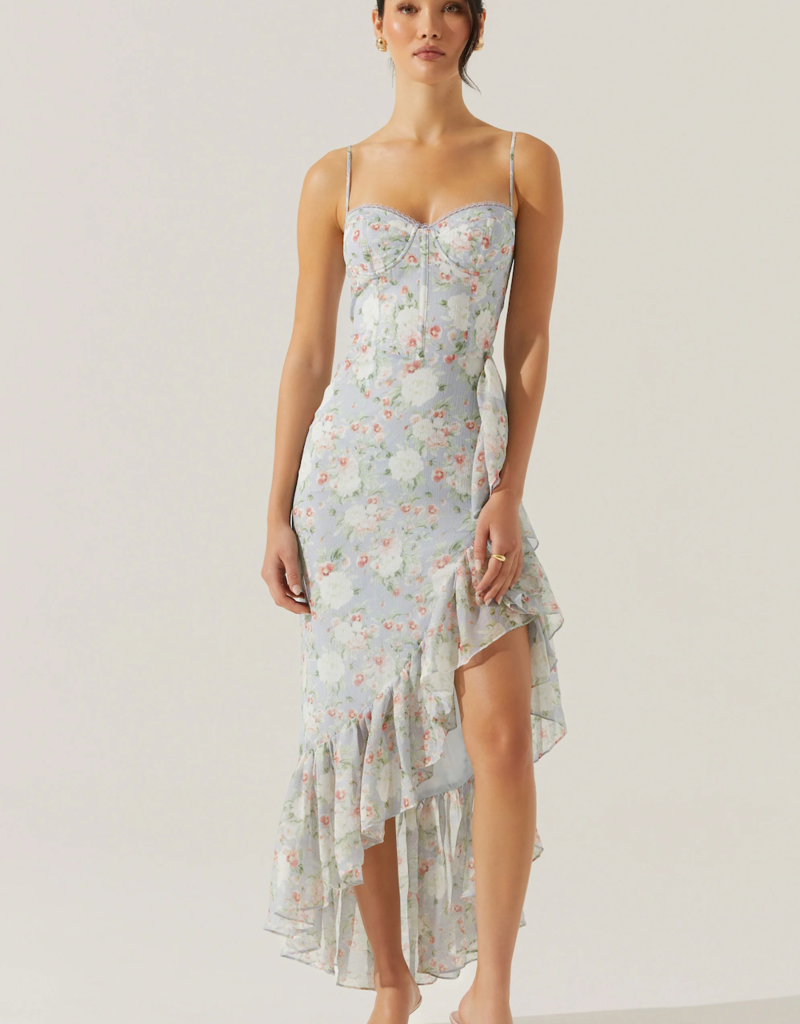 ASTR Brisbane Asymetrical Floral Midi Dress