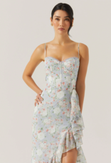 ASTR Brisbane Asymetrical Floral Midi Dress