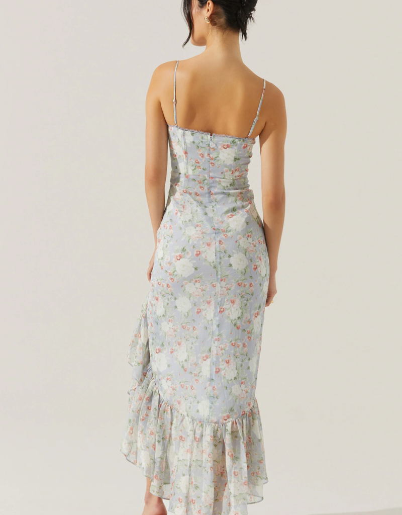 ASTR Brisbane Asymetrical Floral Midi Dress