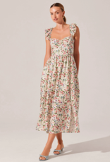 ASTR Wedelia Floral Bustier Midi Dress in Multi-Colour Floral