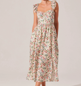 ASTR Wedelia Floral Bustier Midi Dress in Multi-Colour Floral