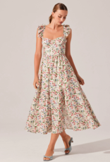 ASTR Wedelia Floral Bustier Midi Dress in Multi-Colour Floral