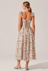 ASTR Wedelia Floral Bustier Midi Dress in Multi-Colour Floral