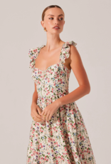 ASTR Wedelia Floral Bustier Midi Dress in Multi-Colour Floral