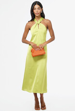 Adelyn Rae Kristine Halter Bow Back Satin Midi Dress