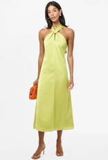 Adelyn Rae Kristine Halter Bow Back Satin Midi Dress