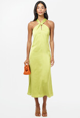 Adelyn Rae Kristine Halter Bow Back Satin Midi Dress