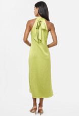 Adelyn Rae Kristine Halter Bow Back Satin Midi Dress