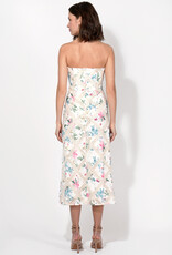 Adelyn Rae Manon Crochet Printed Strapless Midi Dress