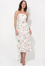 Adelyn Rae Manon Crochet Printed Strapless Midi Dress