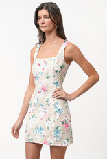 Adelyn Rae Vera Crochet Printed Mini Dress