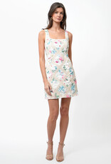 Adelyn Rae Vera Crochet Printed Mini Dress