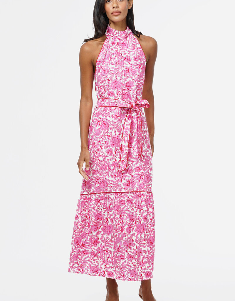 Adelyn Rae Maisy Floral Halter Neck Tie Printed Maxi Dress