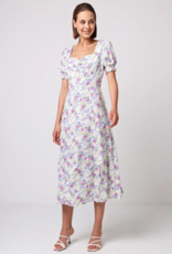 Angel Eye Melanie Puff Sleeve Sweetheart Midi Dress