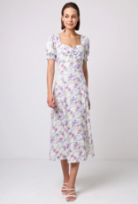 Angel Eye Melanie Puff Sleeve Sweetheart Midi Dress