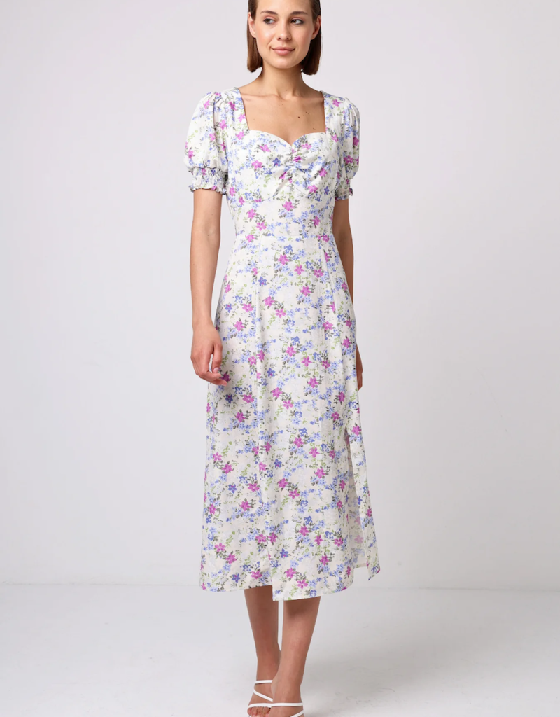 Angel Eye Melanie Puff Sleeve Sweetheart Midi Dress