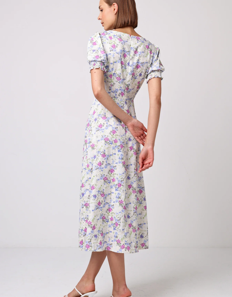 Angel Eye Melanie Puff Sleeve Sweetheart Midi Dress