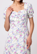 Angel Eye Melanie Puff Sleeve Sweetheart Midi Dress
