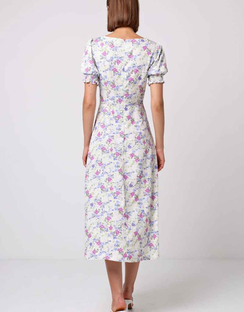 Angel Eye Melanie Puff Sleeve Sweetheart Midi Dress