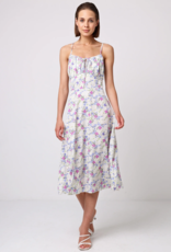 Angel Eye Lychee Midi Dress in White Floral