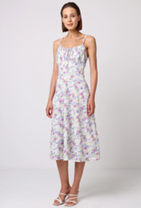 Angel Eye Lychee Midi Dress in White Floral