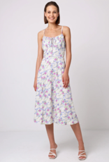 Angel Eye Lychee Midi Dress in White Floral