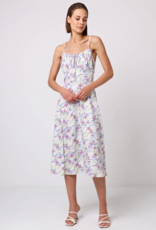 Angel Eye Lychee Midi Dress in White Floral