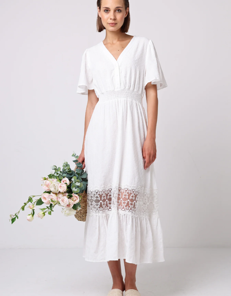 Angel Eye Angelina Lace Panel Detail Midi Dress