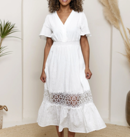 Angel Eye Angelina Lace Panel Detail Midi Dress *Only One Left - XL*